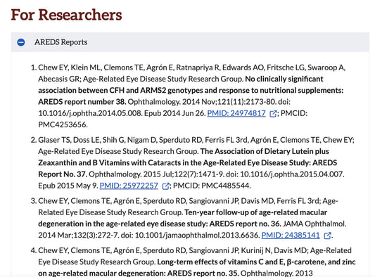 Free Lutein and Zeaxanthin Participate in the Research of the AREDS-2 Human Eye Disease Project of the US National Institutes of Health